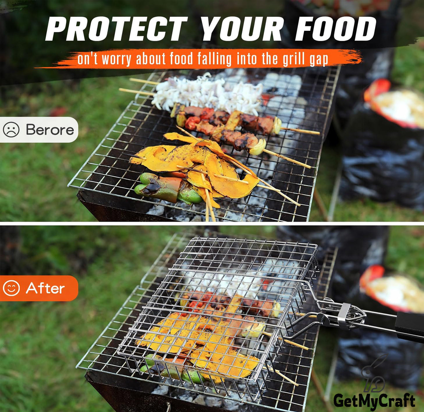 BBQ-Grill Basket  (Stainless Steel)