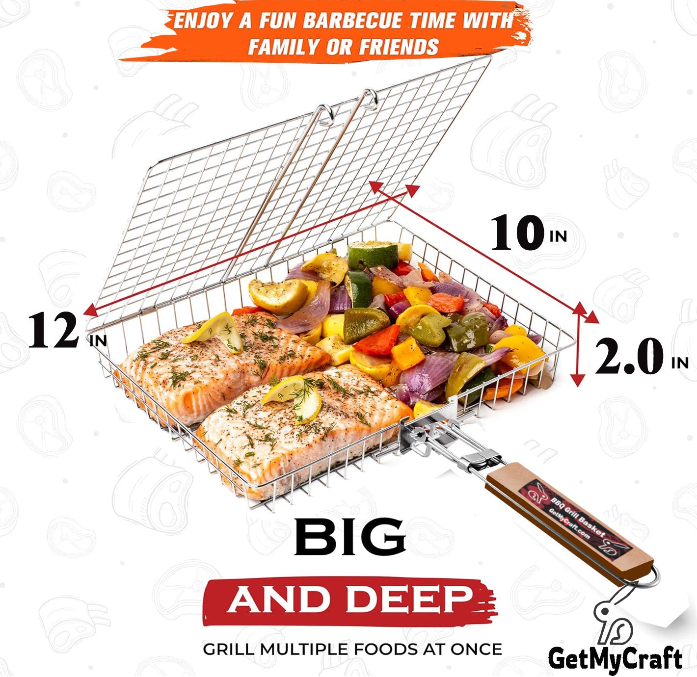 BBQ-Grill Basket  (Stainless Steel)