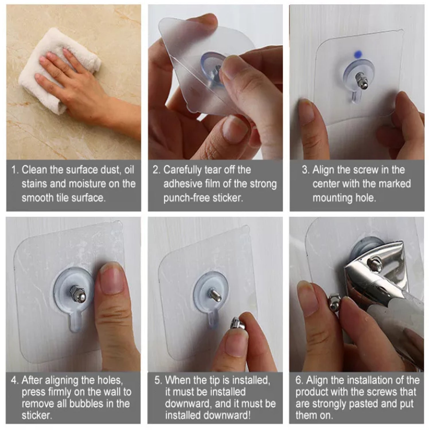 Self-Adhesive Screw Hooks to organizing kitchen & bathroom(PACK OF 20) –